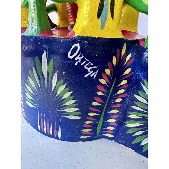 Gerardo Ortega Signed Carousel Vintage Mexican Folk Art Pottery - Picture 7 of 16